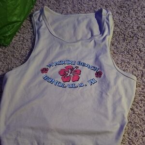 SHEIN White Waikiki Beach Crop Top